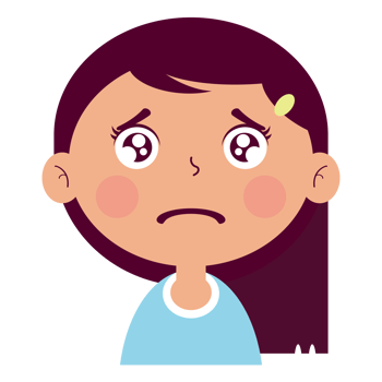 girl sad face cartoon cute png