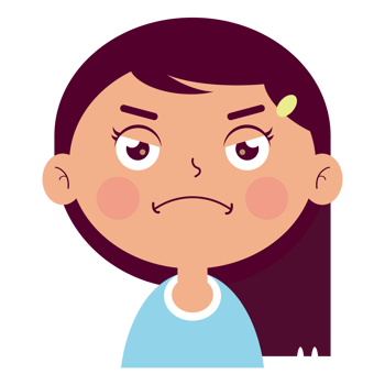 girl angry face cartoon cute png