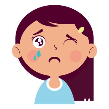girl crying face cartoon cute png