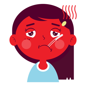 girl sick face cartoon cute png