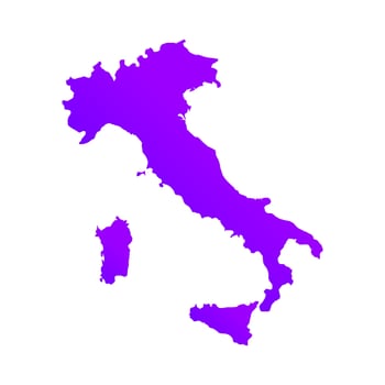 Italy map silhouette with flag on white background vector