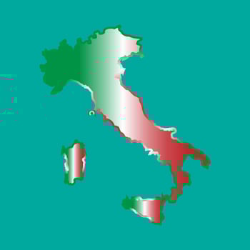Italy map flag vector silhouette background