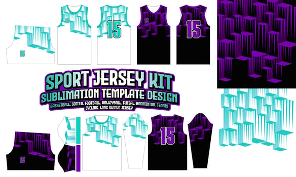 Jersey Apparel Sport Wear Sublimation pattern Design 245 for Soccer Football E-sport Basketball volleyball Badminton Futsal t-shirt vector