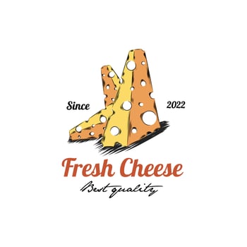 Premium fresh cheese vintage logo vector