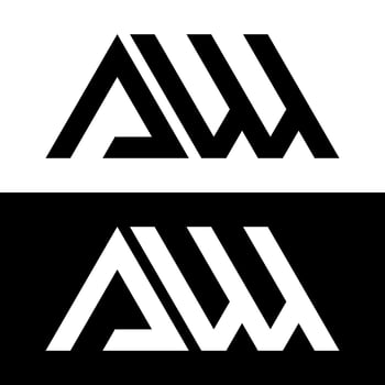letter a w logo design vector