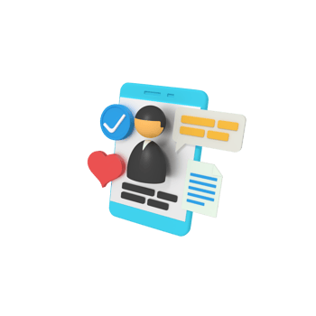 3d illustration of profile blue checklist on phone png
