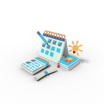 3d Illustration of education timetable png