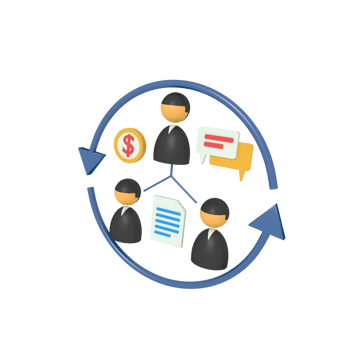 3d illustration of marketing team turnover png