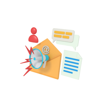 3d illustration of strategy email digital marketing png