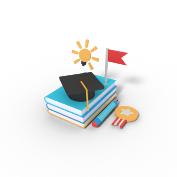 3d Illustration of graduation education book png