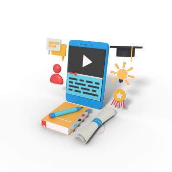 3d Illustration of education streaming app on phone png