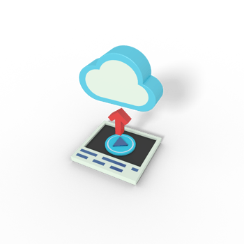 3d illustration of upload video on cloud png