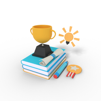 3d Illustration of book education trophy png