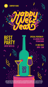 new year banner portrait party invitation beer vector