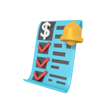 3d illustration of payment invoice notification png