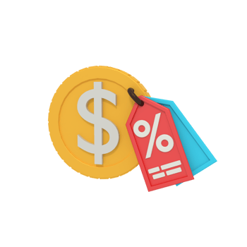 3d illustration of payment discount png