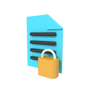 document lock 3D Illustration png