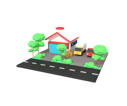3d illustration of warehouse building png