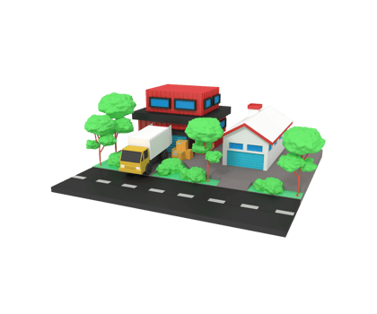 3d illustration of warehouse building png