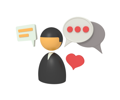 3d illustration of bubble communication with profile png