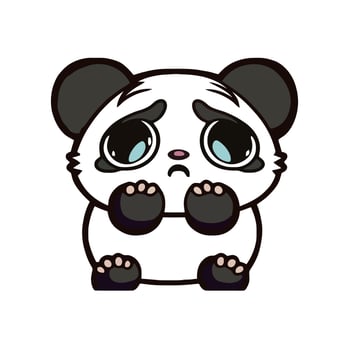Worried Panda Bear vector