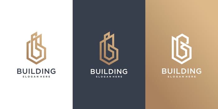 Building logo design idea with abstract letter B vector