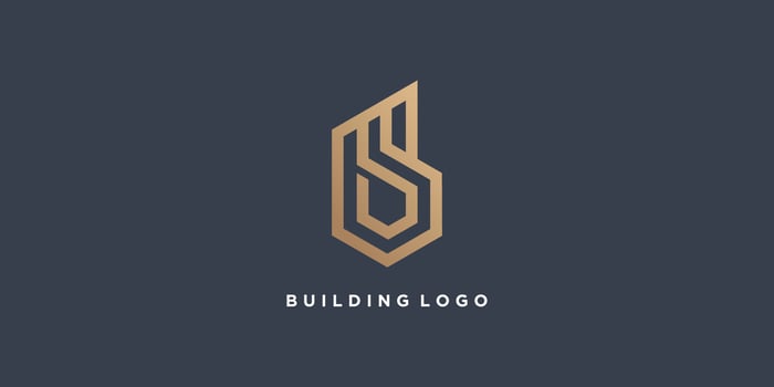 Building logo design idea with abstract letter B vector