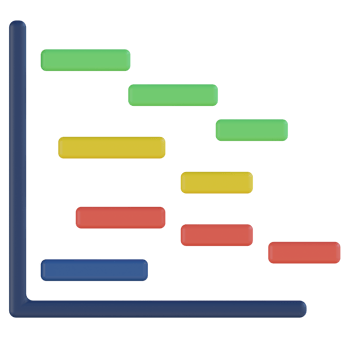 Gantt Chart 3D Render Icon png