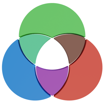 Venn Diagram 3D Render Icon png
