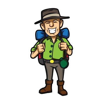 Male Tourist Illustration vector
