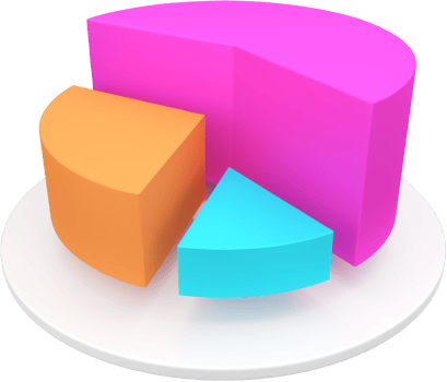 Pie chart 3D icon. png