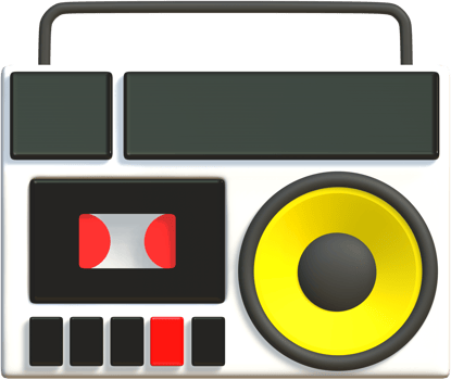 Retro radio 3D icon. png