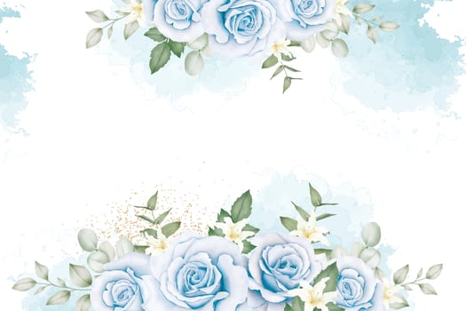 Navy Blue Floral Rose  Background Watercolor vector