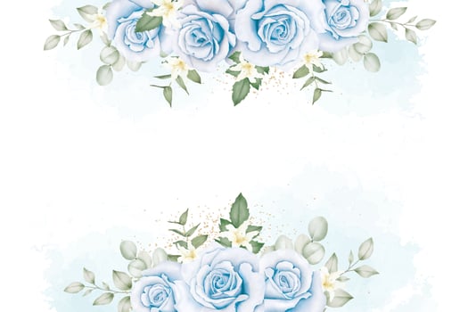 Navy Blue Floral Rose  Background Watercolor vector