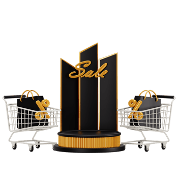 Black friday promotion podium 3d illustration png