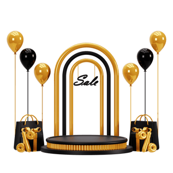 Black friday promotion podium 3d illustration png