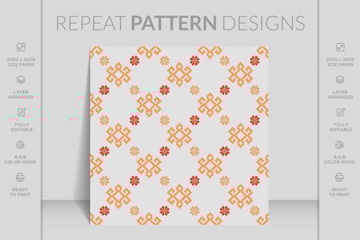 Hand drawn seamless ornamental colorful flowers floral pattern background design flat illustration vector