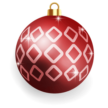 Metallic Red Christmas Ball. png