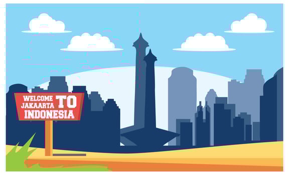 flat illustration of amazing tourist attractions in Indonesia, Vector Isometric Illustration Suitable for Diagrams, Infographics, And Other Graphic assets