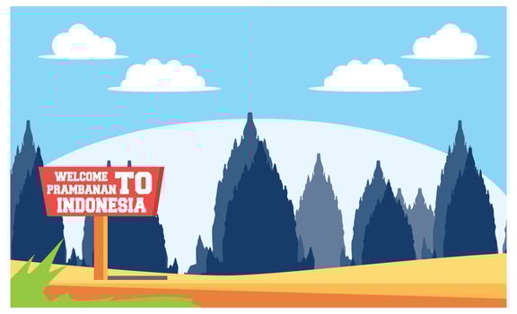 flat illustration of amazing tourist attractions in Indonesia, Vector Isometric Illustration Suitable for Diagrams, Infographics, And Other Graphic assets