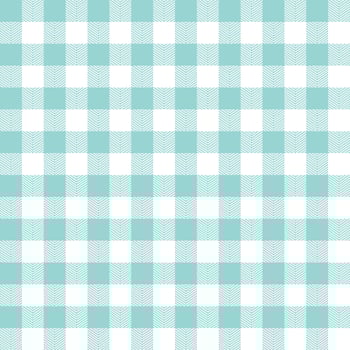 Gingham pattern in desaturated cyan. Herringbone textured seamless geometric vichy check plaid vector background graphic for spring summer dress, shirt, other modern fashion fabric design.