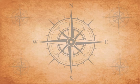 light brown Grunge nautical rose wind compass vintage vector   with copy space area old vintage
