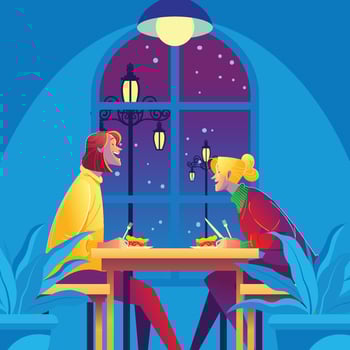 Winter Night With Pie from Bestie vector