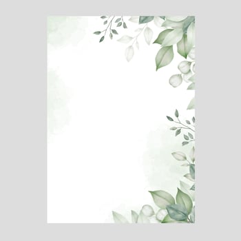 Greenery Floral Wedding Invitation Template vector