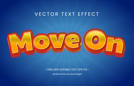 Move On Text Effect Graphic Style Panel vector