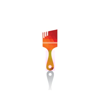 Paint Brush Logo Concept Full Color Template vector