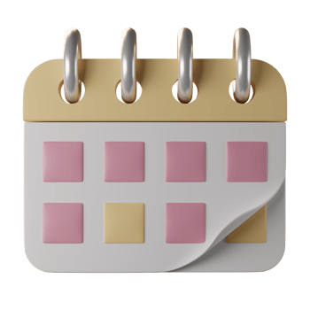 calendar 3d icon in front view png