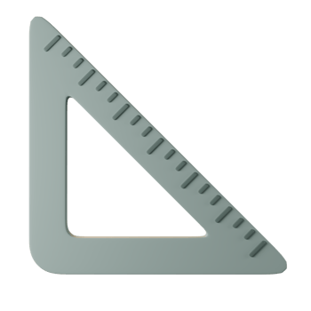 tri ruler 3d icon in front view png