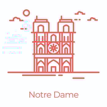 Trendy Notre Dame vector