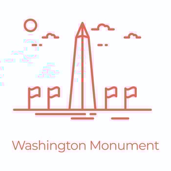 Trendy Washington Monument vector